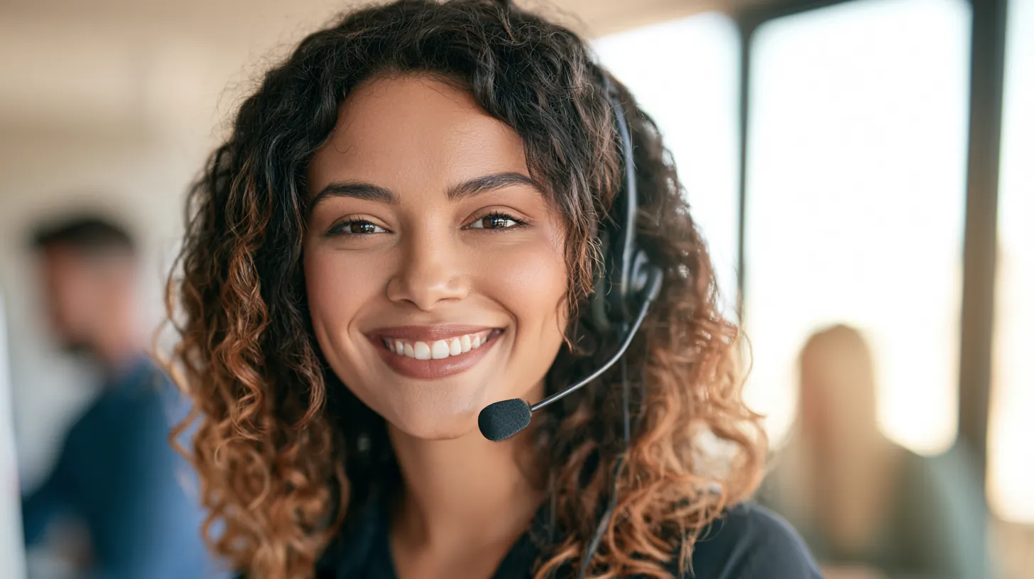 Uplyft Capital support specialist with a headset answering personal loan questions