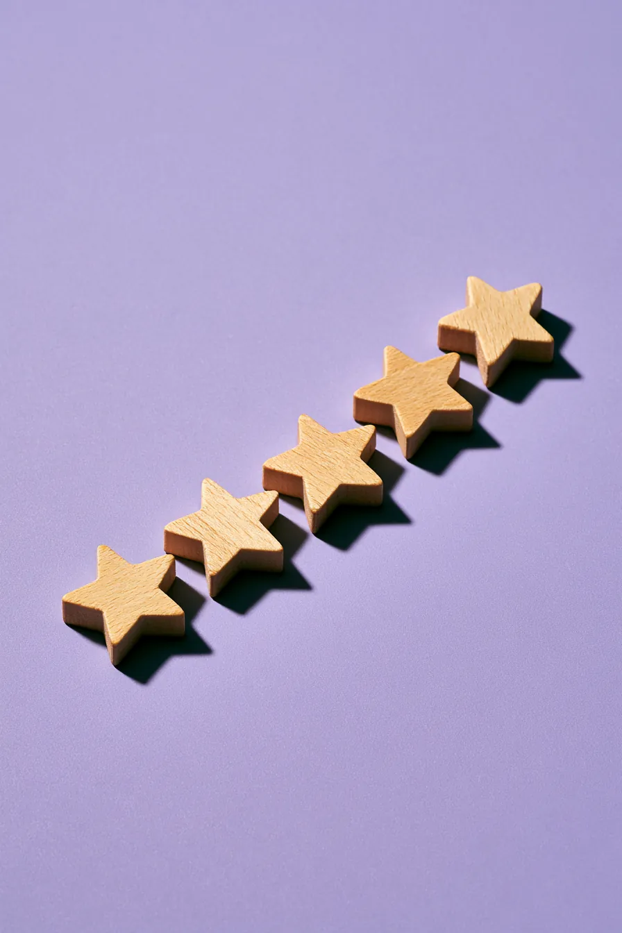 Five wooden stars representing Uplyft Capital customer ratings